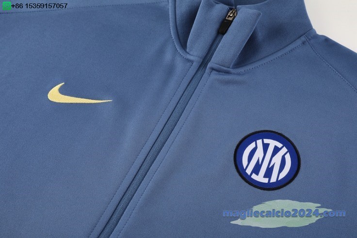 Ropa Deportiva Con Cremallera Larga Inter Milan 2024 2025 Grigio Blu Poco Prezzo