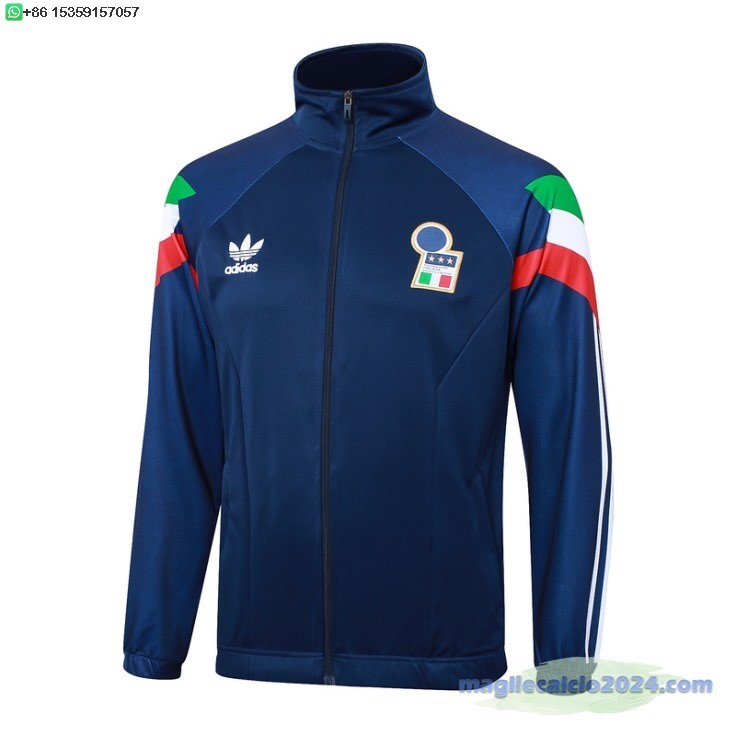 Ropa Deportiva Con Cremallera Larga Italia 2024 Blu II Navy Poco Prezzo