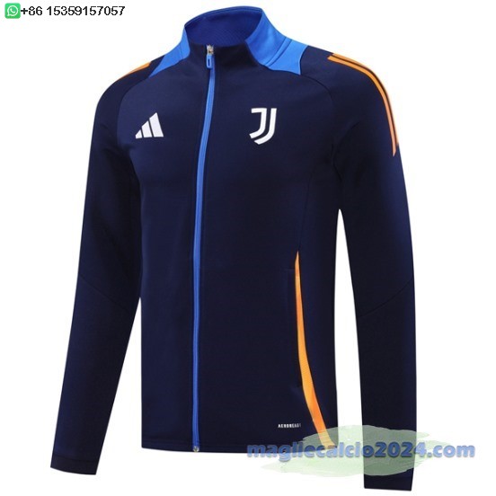 Ropa Deportiva Con Cremallera Larga Juventus 2024 2025 Blu Navy Arancione Poco Prezzo