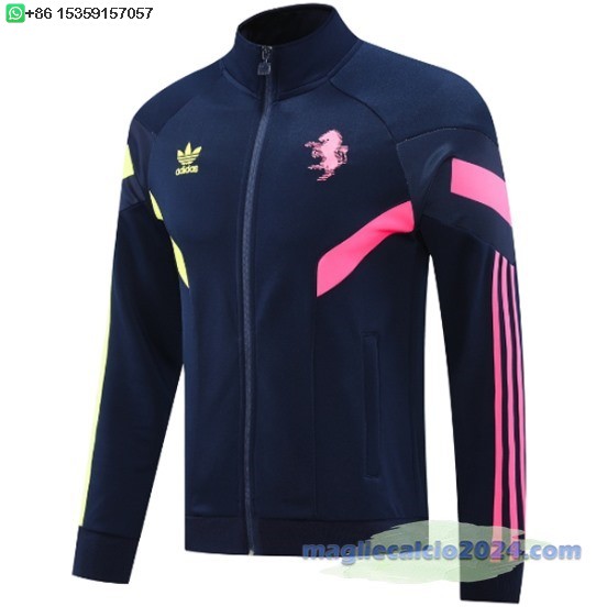 Ropa Deportiva Con Cremallera Larga Juventus 2024 2025 Blu Navy Rosa Poco Prezzo
