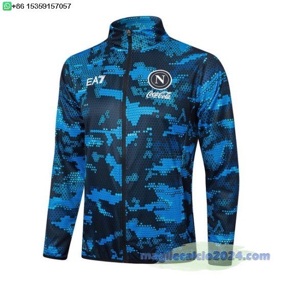 Ropa Deportiva Con Cremallera Larga Napoli 2024 2025 Blu Nero Poco Prezzo