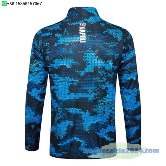 Ropa Deportiva Con Cremallera Larga Napoli 2024 2025 Blu Nero Poco Prezzo