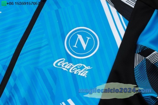 Ropa Deportiva Con Cremallera Larga Napoli 2024 2025 Blu Poco Prezzo