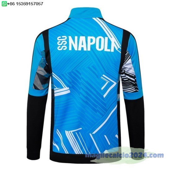 Ropa Deportiva Con Cremallera Larga Napoli 2024 2025 Blu Poco Prezzo