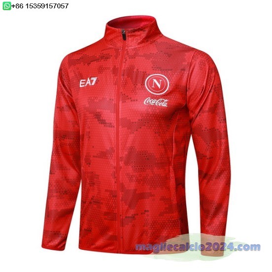 Ropa Deportiva Con Cremallera Larga Napoli 2024 2025 Rosso Poco Prezzo