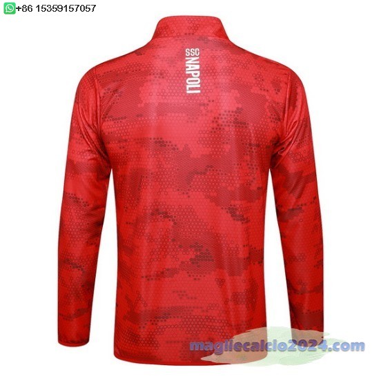 Ropa Deportiva Con Cremallera Larga Napoli 2024 2025 Rosso Poco Prezzo