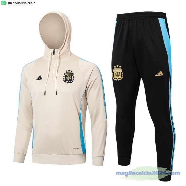 Set Completo Chaqueta Con Capucha Argentina 2024 Giallo Nero Poco Prezzo