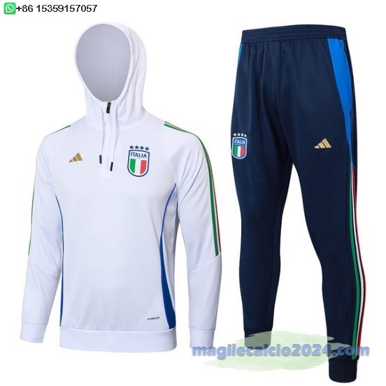 Set Completo Chaqueta Con Capucha Bambino Italia 2024 Bianco Poco Prezzo