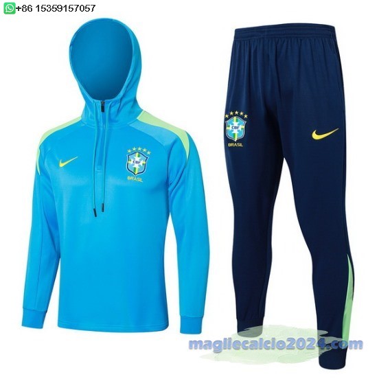 Set Completo Chaqueta Con Capucha Brasilee 2024 Blu I Verde Poco Prezzo