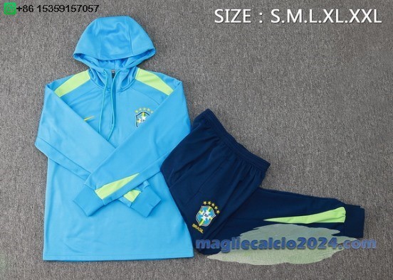 Set Completo Chaqueta Con Capucha Brasilee 2024 Blu I Verde Poco Prezzo