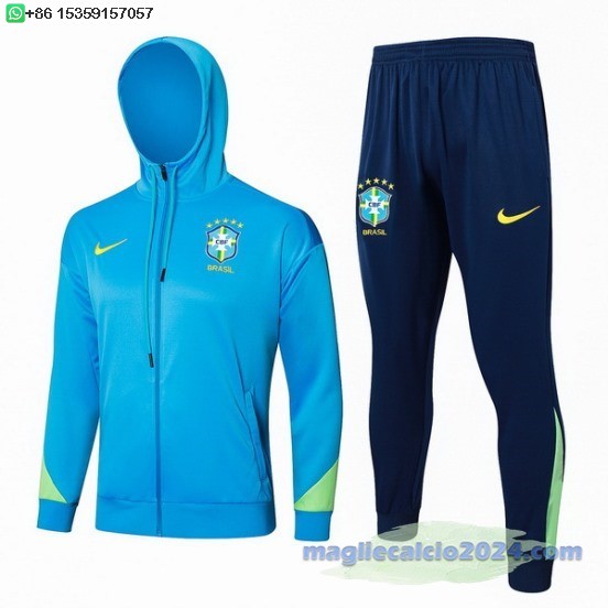 Set Completo Chaqueta Con Capucha Brasilee 2024 Blu Verde Poco Prezzo