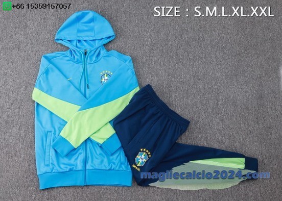Set Completo Chaqueta Con Capucha Brasilee 2024 Blu Verde Poco Prezzo