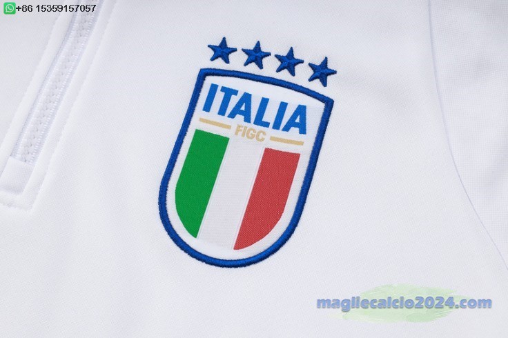 Set Completo Chaqueta Con Capucha Italia 2024 Bianco Poco Prezzo