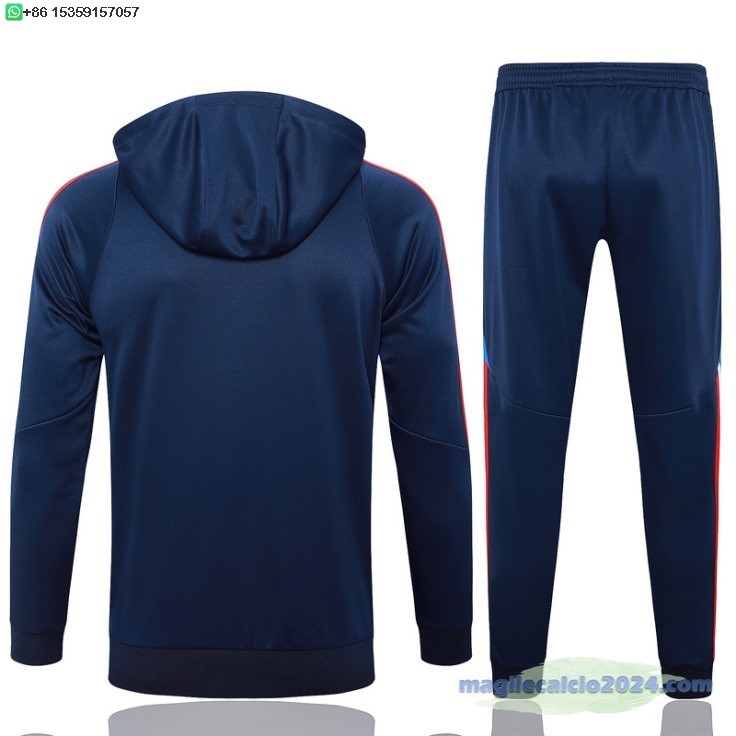 Set Completo Chaqueta Con Capucha Italia 2024 Blu Navy Poco Prezzo