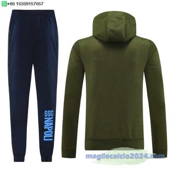 Set Completo Chaqueta Con Capucha Napoli 2024 2025 Blu Verde Poco Prezzo