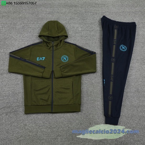 Set Completo Chaqueta Con Capucha Napoli 2024 2025 Blu Verde Poco Prezzo