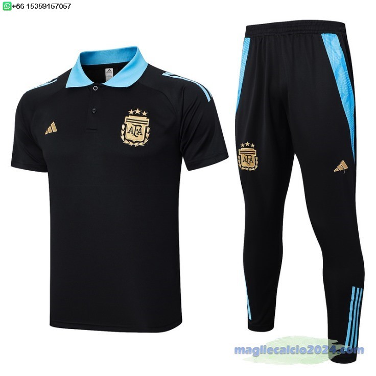 Set Completo Polo Argentina 2024 Nero Blu Poco Prezzo