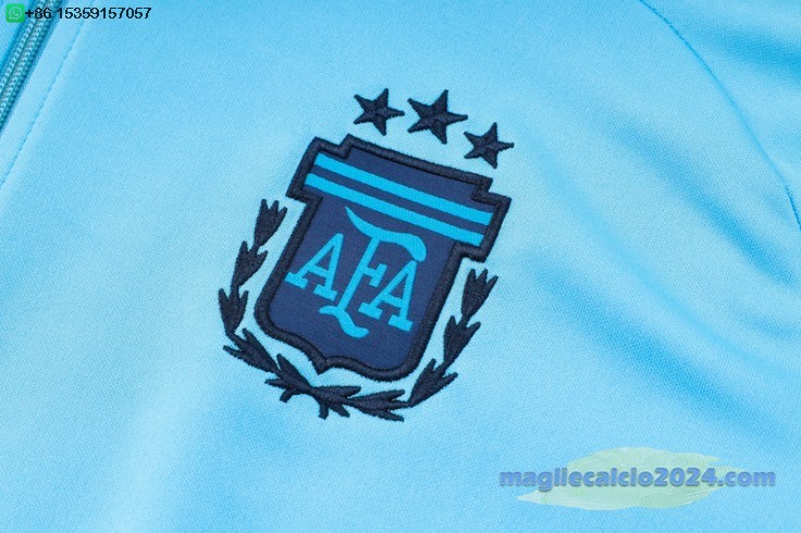 Set Completo Ropa Deportiva Con Cremallera Larga Argentina 2024 Blu Purpureo Nero Poco Prezzo