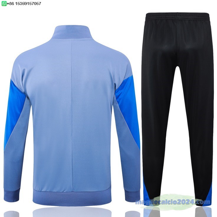 Set Completo Ropa Deportiva Con Cremallera Larga Inter Milan 2024 2025 Grigio Blu Nero Poco Prezzo