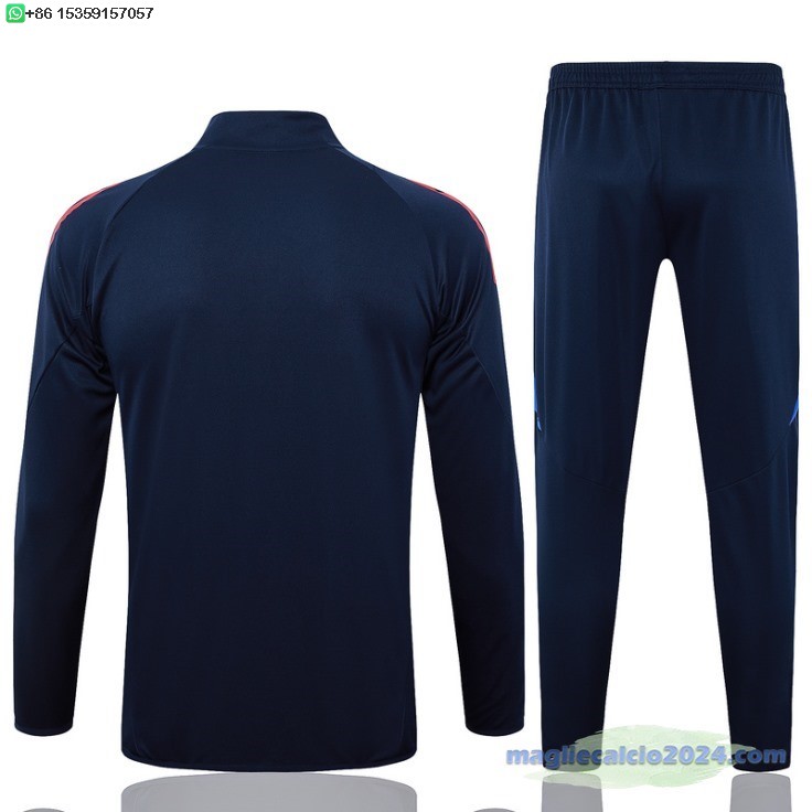 Set Completo Ropa Deportiva Con Cremallera Larga Italia 2024 Blu I Navy Poco Prezzo