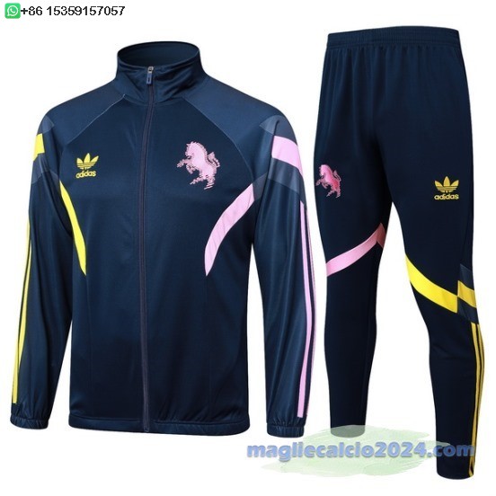 Set Completo Ropa Deportiva Con Cremallera Larga Juventus 2024 2025 Blu Navy I Rosa Poco Prezzo