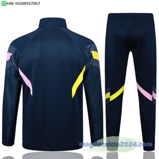 Set Completo Ropa Deportiva Con Cremallera Larga Juventus 2024 2025 Blu Navy I Rosa Poco Prezzo