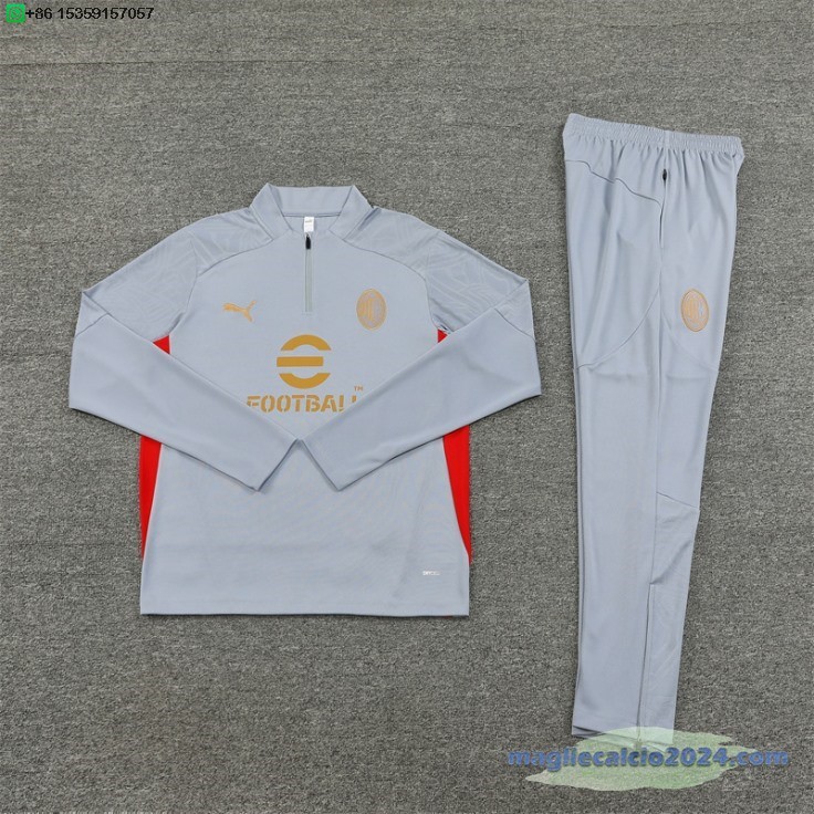 Set Completo Sudadera Formazione AC Milan 2024 2025 Grigio Poco Prezzo