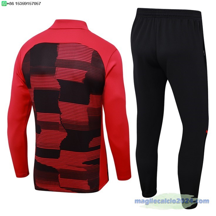 Set Completo Sudadera Formazione AC Milan 2024 2025 Rosso I Nero Poco Prezzo