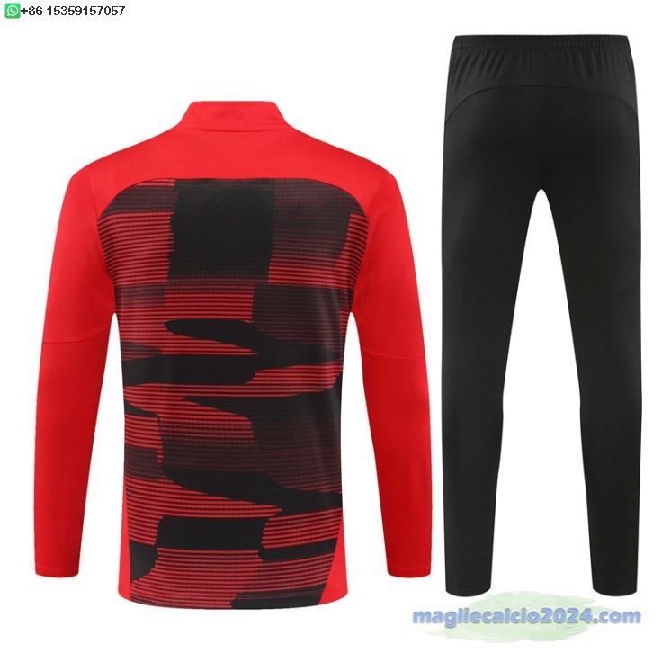 Set Completo Sudadera Formazione AC Milan 2024 2025 Rosso Nero Poco Prezzo