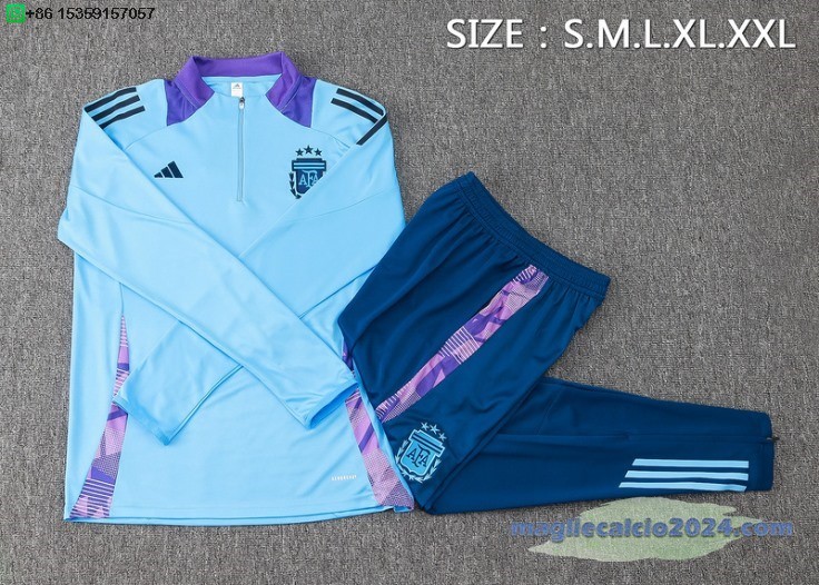 Set Completo Sudadera Formazione Argentina 2024 Blu Purpureo Poco Prezzo