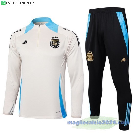 Set Completo Sudadera Formazione Argentina 2024 Giallo Blu Poco Prezzo