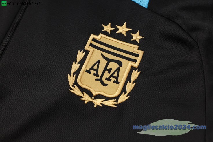 Set Completo Sudadera Formazione Argentina 2024 Nero Blu Poco Prezzo
