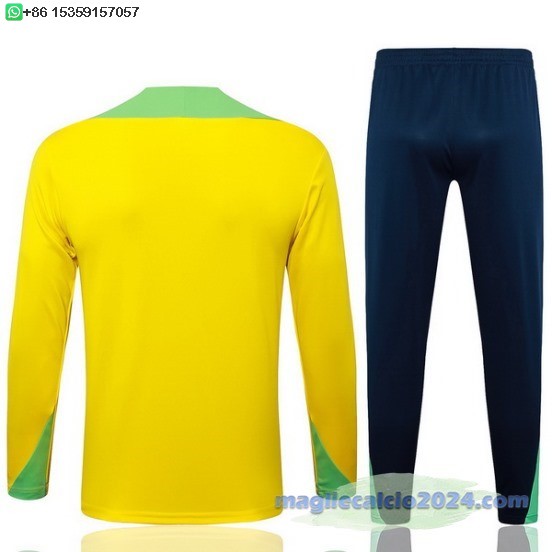 Set Completo Sudadera Formazione Brasilee 2024 Giallo Blu I Verde Poco Prezzo