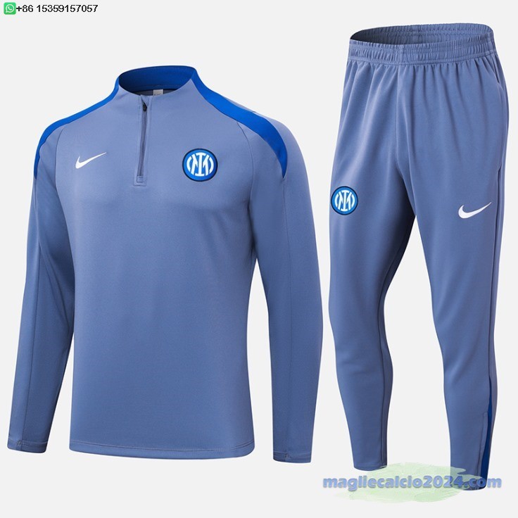 Set Completo Sudadera Formazione Inter Milan 2024 2025 Blu I Luce Poco Prezzo