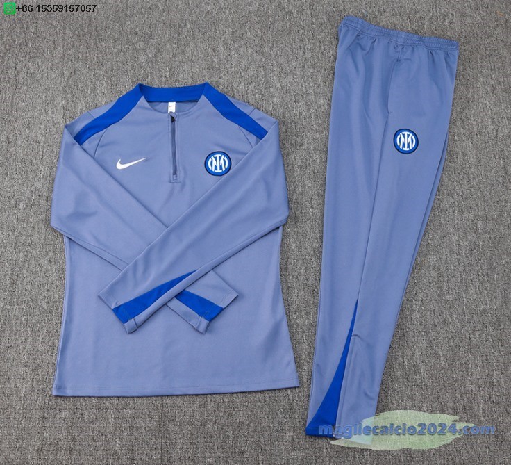 Set Completo Sudadera Formazione Inter Milan 2024 2025 Blu I Luce Poco Prezzo