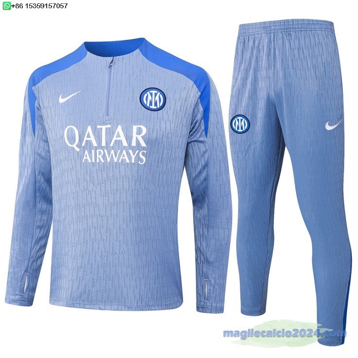 Set Completo Sudadera Formazione Inter Milan 2024 2025 Blu Luce Poco Prezzo