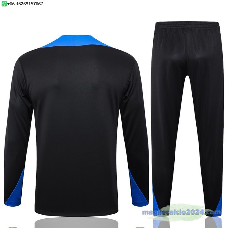 Set Completo Sudadera Formazione Inter Milan 2024 2025 Nero Blu Poco Prezzo