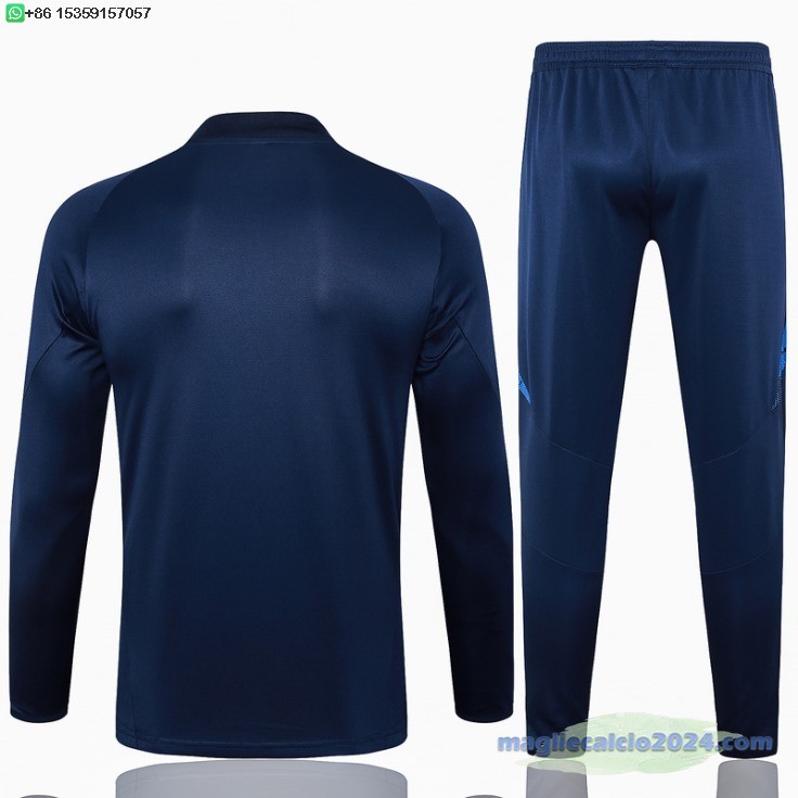 Set Completo Sudadera Formazione Italia 2024 Blu Navy Poco Prezzo