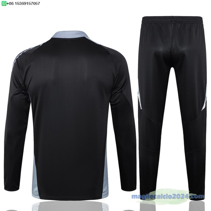 Set Completo Sudadera Formazione Italia 2024 Nero Grigio Poco Prezzo