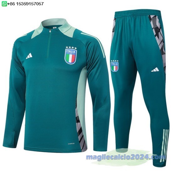 Set Completo Sudadera Formazione Italia 2024 Verde Poco Prezzo