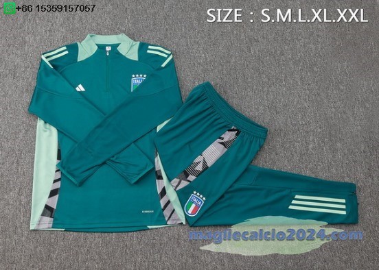 Set Completo Sudadera Formazione Italia 2024 Verde Poco Prezzo