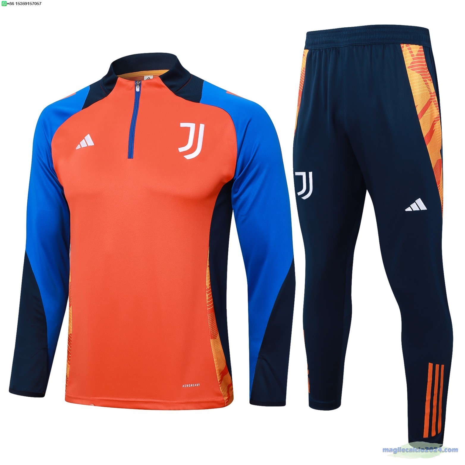 Set Completo Sudadera Formazione Juventus 2024 2025 Arancione Blu Poco Prezzo
