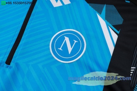 Set Completo Sudadera Formazione Napoli 2024 2025 Blu Nero Poco Prezzo
