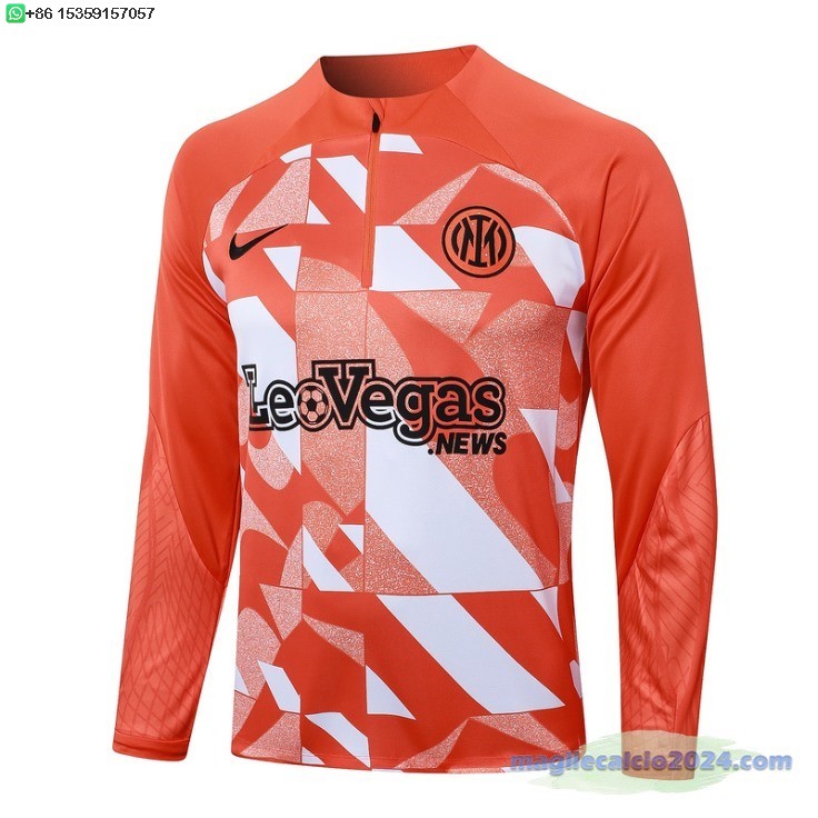 Sudadera Formazione Inter Milan 2024 2025 Arancione Bianco Poco Prezzo