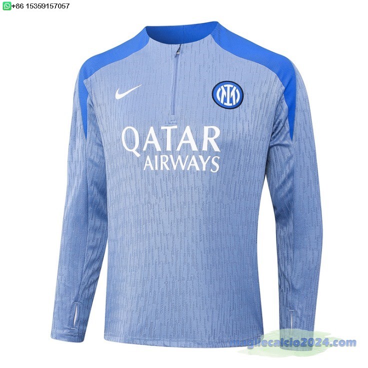 Sudadera Formazione Inter Milan 2024 2025 Blu Luce Poco Prezzo