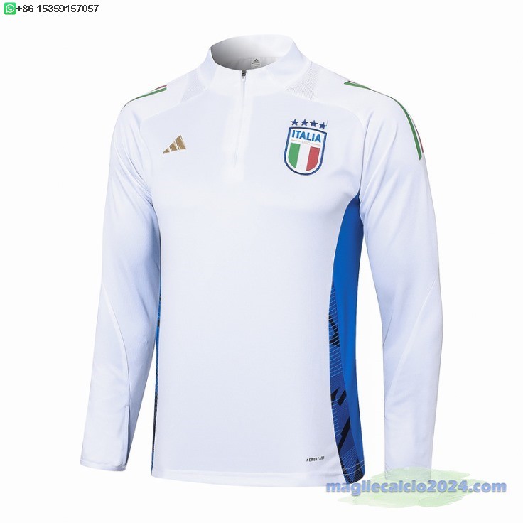 Sudadera Formazione Italia 2024 Bianco Blu Poco Prezzo
