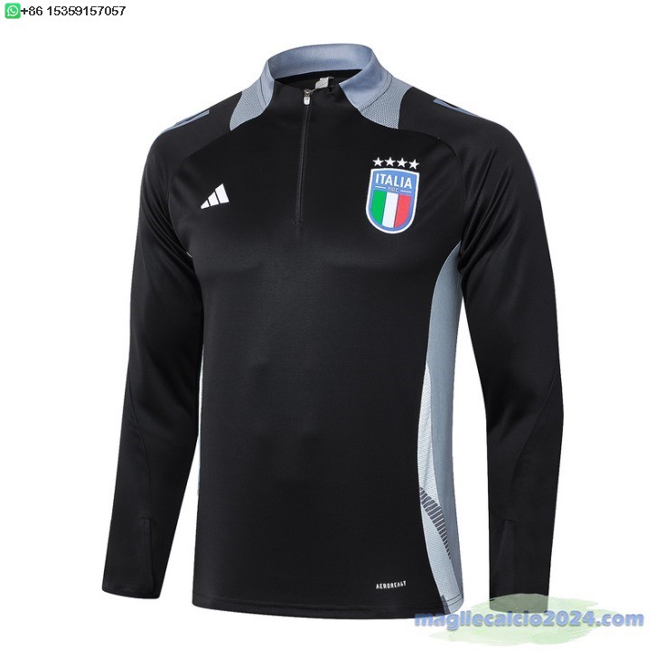 Sudadera Formazione Italia 2024 Nero Grigio Poco Prezzo