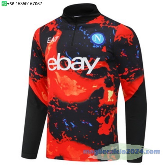 Sudadera Formazione Napoli 2024 2025 Arancione Nero Poco Prezzo
