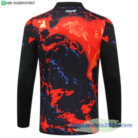 Sudadera Formazione Napoli 2024 2025 Arancione Nero Poco Prezzo