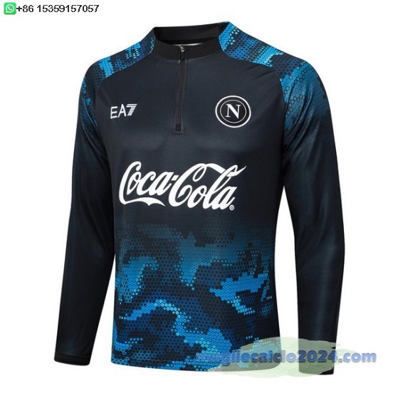 Sudadera Formazione Napoli 2024 2025 Blu Nero Poco Prezzo